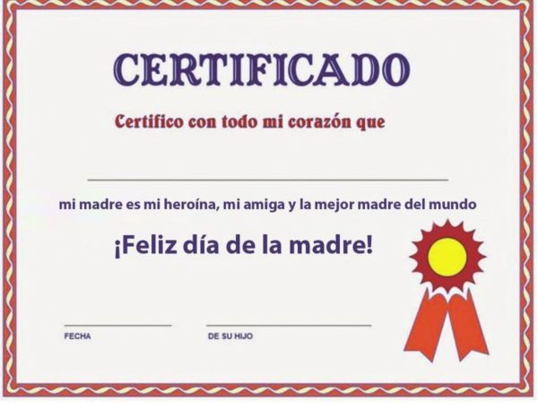 Los mejores mensajes frases para el dia de la madre certificado